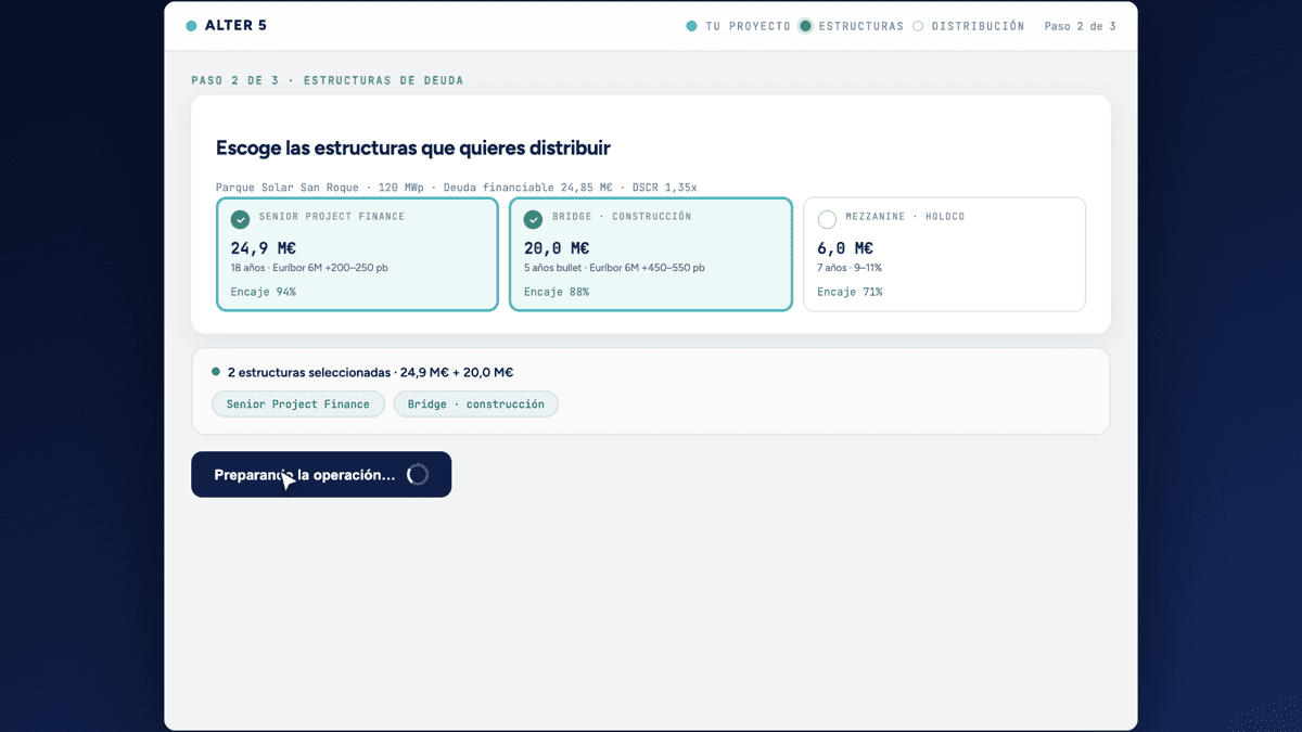 Platform — selection of the structures to be distributed